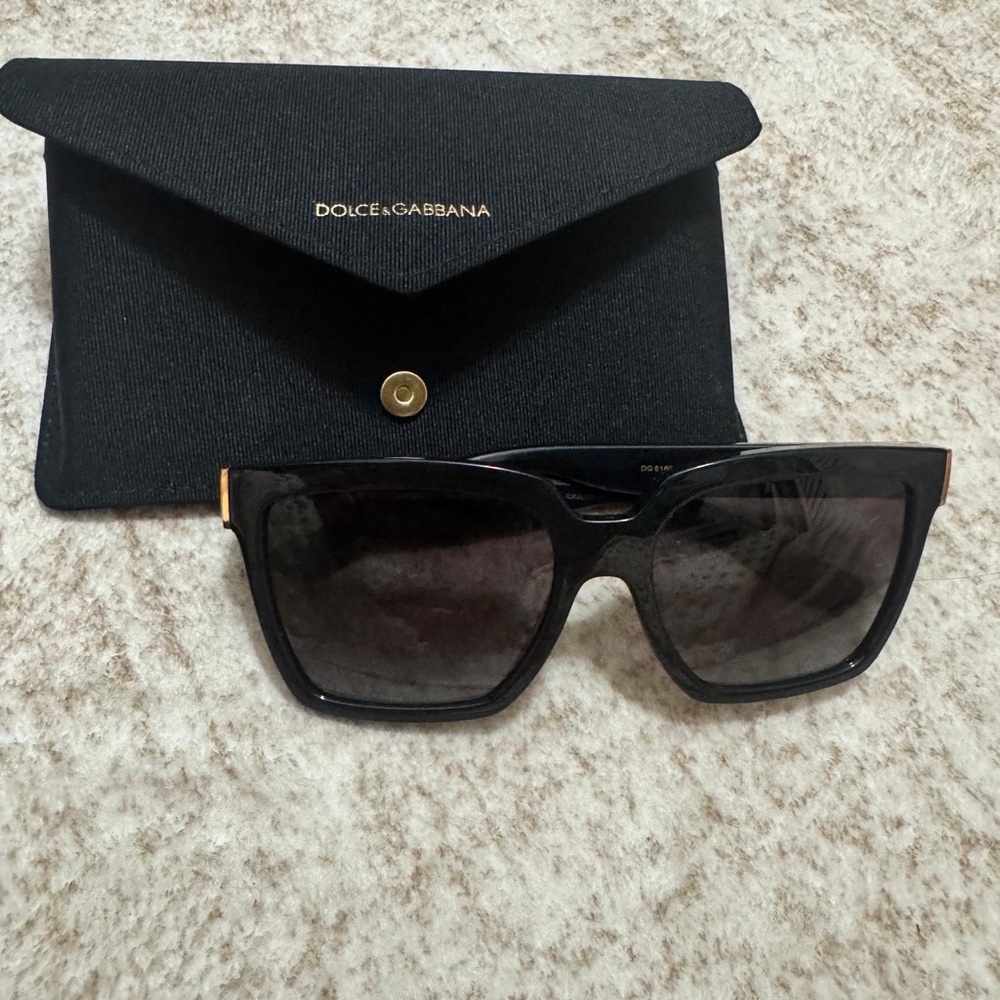 Dolce & Gabbana Black Oversized Square Sunglasses